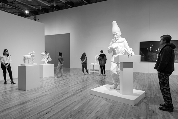 Robert Taplin’s “Punch Makes a Public Confession” (2012-14) greets visitors in the first room of Mass MoCA’s new group show “Suffering from Realness.”Kaelen Burkett photo/courtesy Mass MoCA