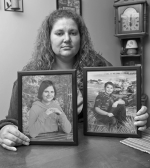 State tests this spring showed Emily Marpe of Petersburgh had the chemical PFOA in her blood at a concentration of 332 parts per billion, far above the typical background level of 2 ppb. Her 10-year-old daughter tested at 207 ppb, while her 15-year-old son had 103 ppb. The family’s well water is contaminated. George Bouret photos