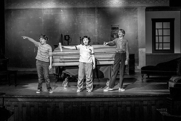 Some of the younger actors take part in a rehearsal in late January for Hubbard Hall’s new production of ‘Fun Home.’ The musical is based on Alison Bechdel’s 2006 graphic memoir, which focuses on her relationship with her father, the owner of a small-town Pennsylvania funeral home. Joan K. Lentini photo Some of the younger actors take part in a rehearsal in late January for Hubbard Hall’s new production of ‘Fun Home.’ The musical is based on Alison Bechdel’s 2006 graphic memoir, which focuses on her relationship with her father, the owner of a small-town Pennsylvania funeral home. Joan K. Lentini photo