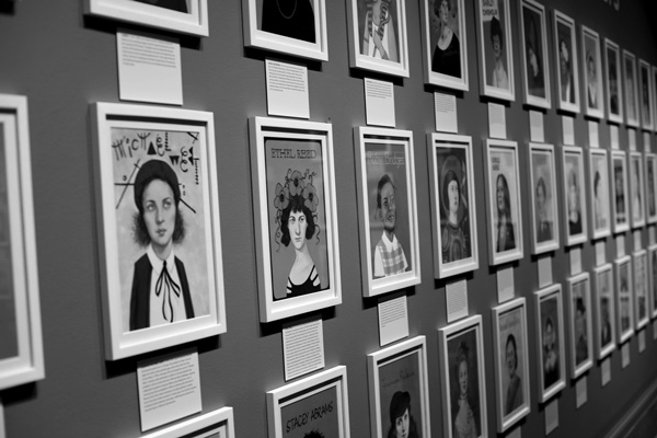The artist and illustrator Anita Kunz has created nearly 300 portraits of women, some famed and others little known, who shaped the course of history or made important contributions to the arts, science and other fields. “Original Sisters” opened in November at the Norman Rockwell Museum. Photo courtesy of Norman Rockwell Museum